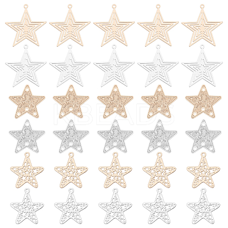 60Pcs 3 Style Brass Pendants KKC-FH0001-01-1