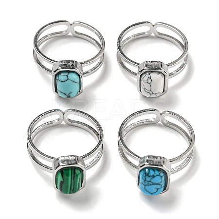 304 Stainless Steel Open Cuff Rings RJEW-C079-03P-1