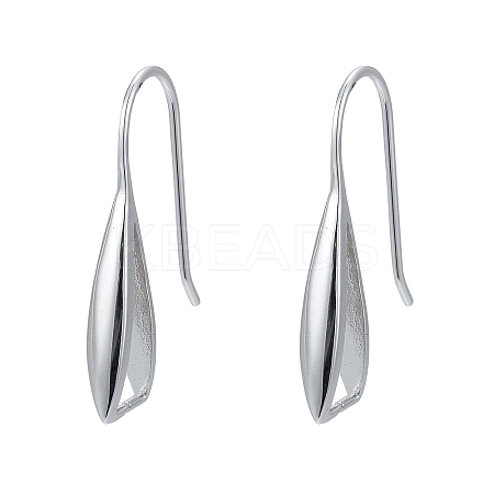 Anti-Tarnish Rhodium Plated 925 Sterling Silver Earring Hooks STER-F033-41P-1