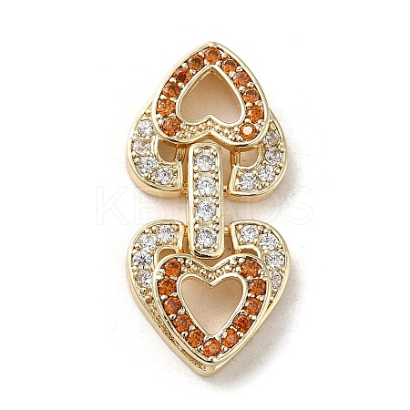 Brass Micro Pave Cubic Zirconia Fold Over Clasps KK-H455-53G-02-1