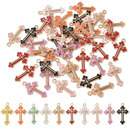 50Pcs Alloy Enamel Pendants ENAM-YW0006-50-1