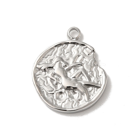 304 Stainless Steel Pendants STAS-B074-08P-08-1