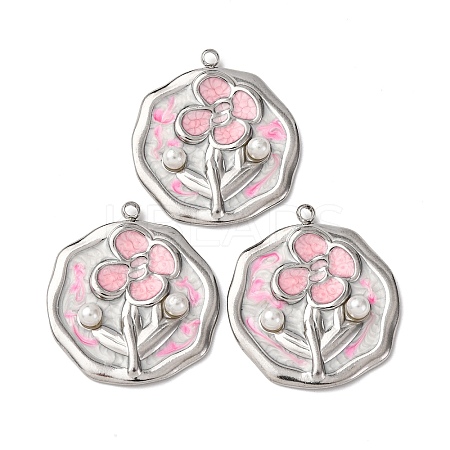 304 Stainless Steel Enamel Pendants STAS-P406-26C-P-1