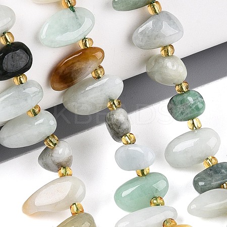 Natural Myanmar Jade Beads Strands G-Z091-A28-1