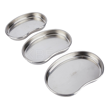 3Pcs 3 Styles 304 Stainless Steel Surgical Tray AJEW-BC0004-15-1