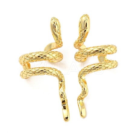 Rack Plating Brass Snake Cuff Earrings for Women EJEW-F326-01G-1