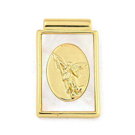 Rack Plating Brass Pave Shell Pendants KK-Z053-26G-02-1