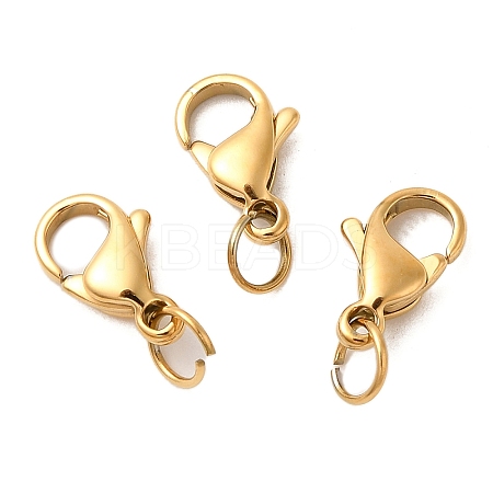 Ion Plating(IP) 304 Stainless Steel Lobster Claw Clasps STAS-AB11-G-02-1