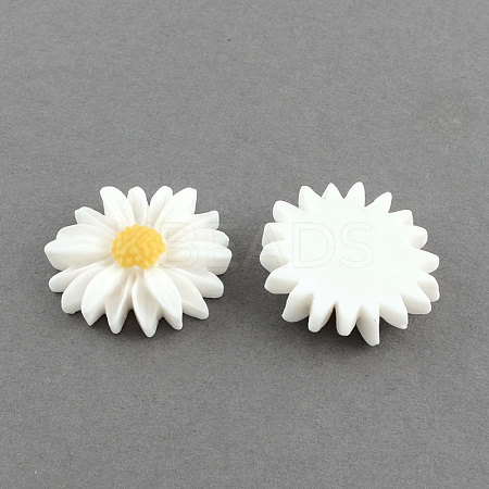 Flatback Hair & Costume Accessories Ornaments Scrapbook Embellishments Resin Flower Daisy Decoden Cabochons CRES-Q104-08-1-1