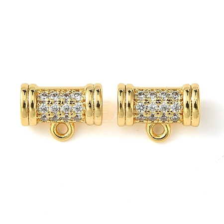 Brass Brass Micro Pave Cubic Zirconia Tube Bails KK-M277-09A-G-1