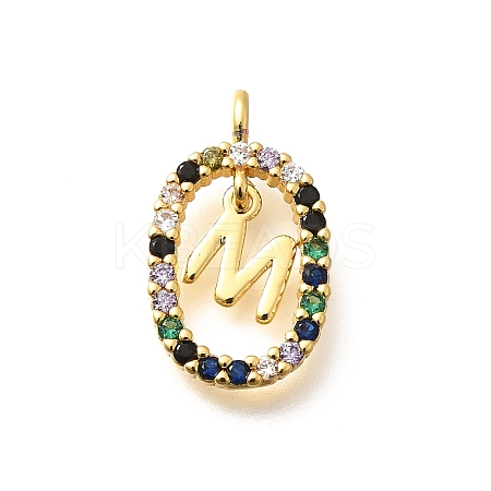 Brass Micro Pave Cubic Zirconia Pendants ZIRC-P123-01G-M02-1