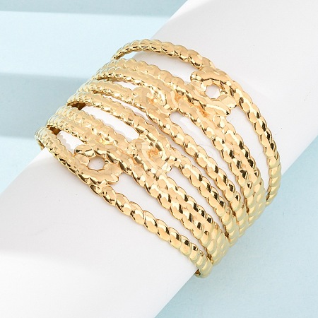 304 Stainless Steel Cuff Bangles BJEW-P382-01B-G-1
