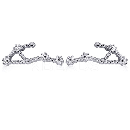 Cubic Zirconia Constellation Stud Earrings EJEW-P231-90P-10-1