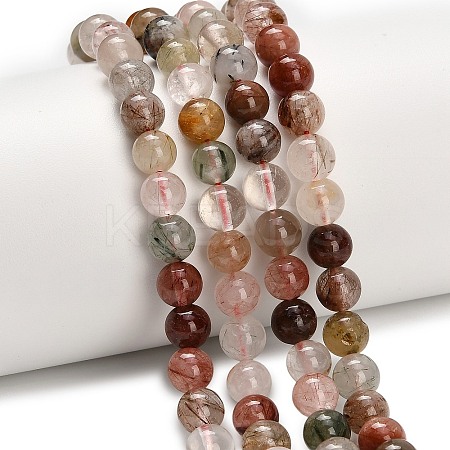 Natural Multi-Color Rutilated Quartz Beads Strands G-G300-A03-6mm-1