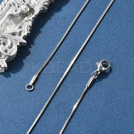 Tarnish Resistant Women's 304 Stainless Steel Snake Chain Necklaces STAS-O037-59P-1