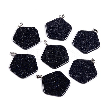Synthetic Blue Goldstone Pendants G-Q172-02P-1
