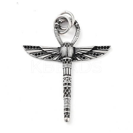 Tibetan Style 304 Stainless Steel Pendants STAS-R225-13AS-1