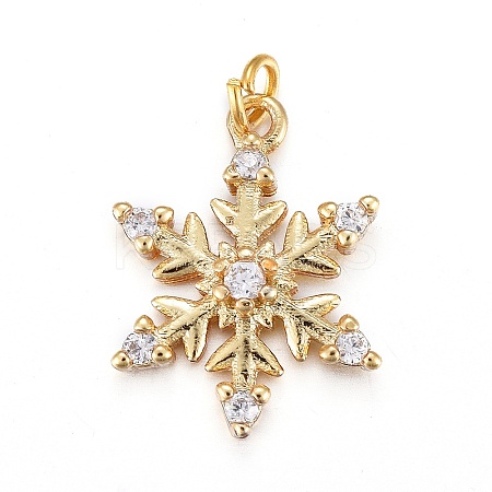 Brass Micro Pave Clear Cubic Zirconia Pendants LS-KK-I674-21G-1