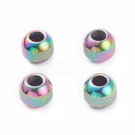Rainbow Color Ion Plating(IP) Textured 304 Stainless Steel Beads STAS-P306-01C-MC-1