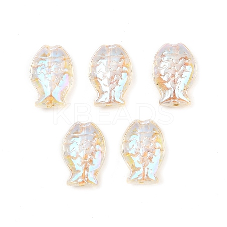 Electroplate and Golden Metal Enlaced Glass Beads EGLA-T029-01A-1