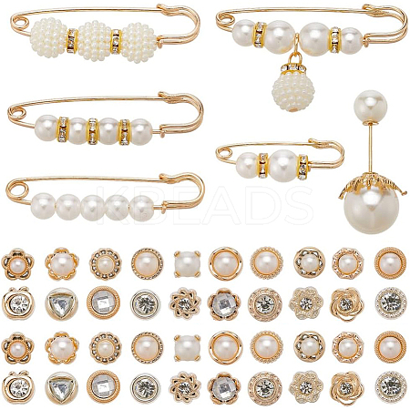 Alloy Safety Pin Brooch AJEW-SP0002-11-1