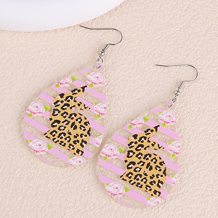 Easter Printed Acrylic Dangle Earrings FS-WGDC384-03-1