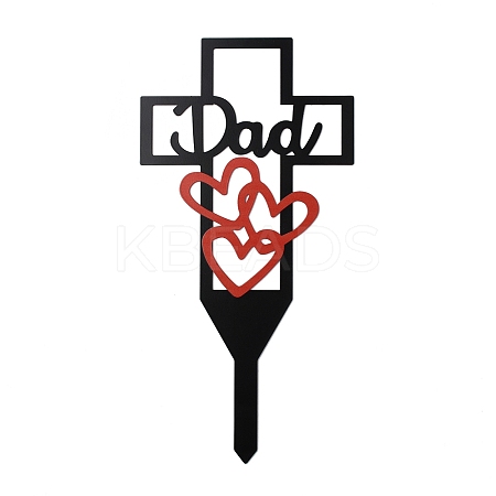Halloween Iron Dad Heart Memorial Grave Plaque Stake Inserts Decoration FIND-WH0152-159A-1