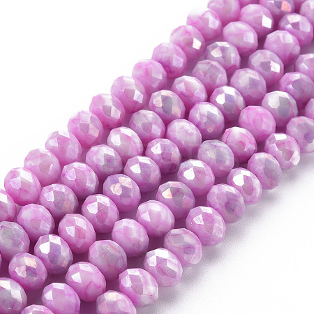 Opaque Baking Paint Glass Beads Strands EGLA-N006-010A-B06-1