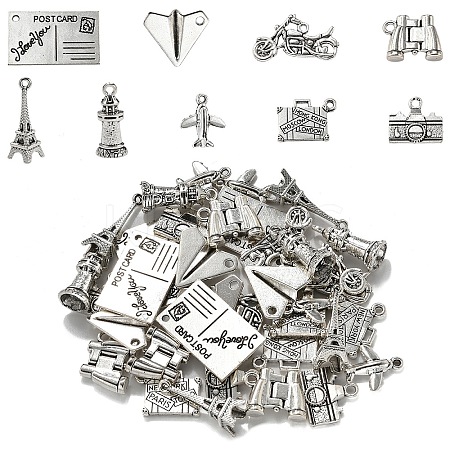 45Pcs 9 Styles Tibetan Style Alloy Pendants FIND-YW0007-19-1