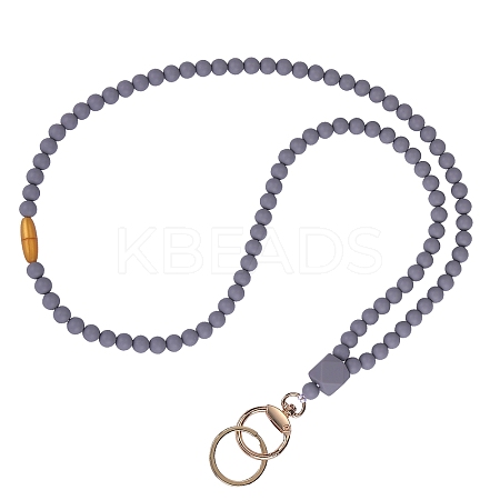 Silicone Beaded ID Card Neck Straps NJEW-SW00025-08-1
