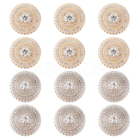12Pcs 2 Colors 1-Hole Alloy Button DIY-FG0003-54-1