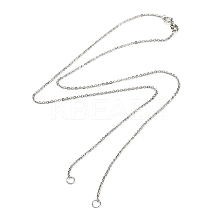 Rhodium Plated 925 Sterling Silver Cable Chains Necklace Makings STER-B001-03P-A-1