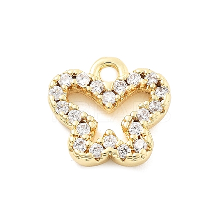Brass Micro Pave Cubic Zirconia Charms KK-R220-02G-02-1