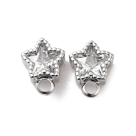 Brass with Cubic Zirconia Stud Earring Finding KK-Q048-17P-1