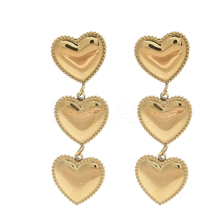 PVD Vacuum Plating 304 Stainless Steel Stud Earrings for Women EJEW-C120-02G-1