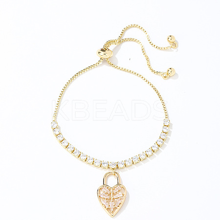 Clear Cubic Zirconia Slider Bracelet KX2809-4-1