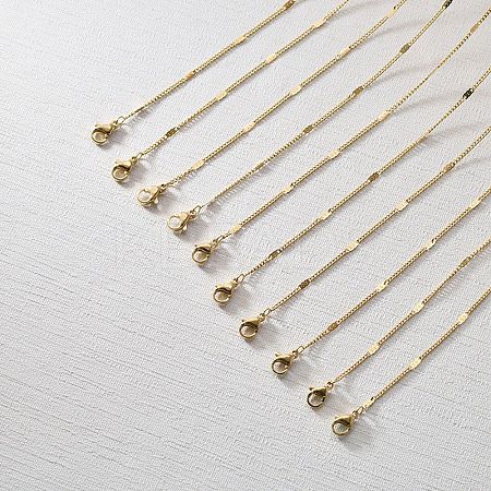 2MM 304 Stainless Steel Curb Chain Necklaces for Women Men NJEW-F351-04G-1