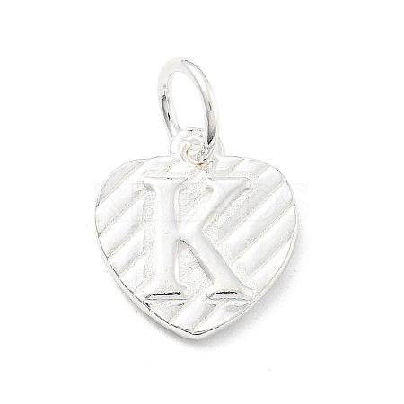 925 Sterling Silver Heart with Capital Letter Charms STER-S009-13K-S-1
