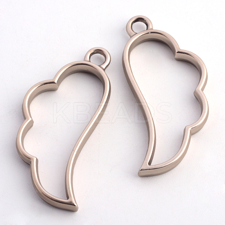 Matte Style Rack Plating Alloy Wing Open Back Bezel Pendants LS-PALLOY-S047-27A-FF-1