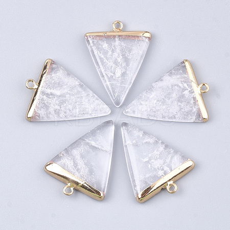 Electroplate Natural Quartz Crystal Pendants X-G-S344-49E-1