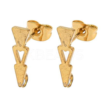Ion Plating(IP) 304 Stainless Steel Stud Earring Findings STAS-H180-15G-1
