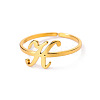 Adjustable 201 Stainless Steel Letter Open Cuff Rings for Women FS-WG61269-11-1