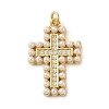 Brass Micro Pave Clear Cubic Zirconia Pendants KK-Q813-08D-G-1