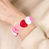 40Pcs 4 Colors Heart Food Grade Eco-Friendly Silicone Beads SIL-DC0001-77-7