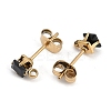 Ion Plating(IP) 304 Stainless Steel Cubic Zirconia Stud Earring Findings STAS-P373-06A-05-2