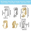 SUNNYCLUE 24Pcs 6 Styles 304 Stainless Steel Clip-on Earring Converters Findings STAS-SC0006-79-2
