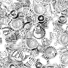 100Pcs 10 Style Tea Theme Tibetan Style Zinc Alloy Pendants TIBEP-CJ0001-69-5