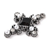 Cross Theme Brass Micro Pave Clear Cubic Zirconia Pendants LS-ZIRC-I067-04A-02-2