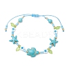 2Pcs 2 Colors Ocean Theme Synthetic Turquoise & Glass Seed Beaded Bracelets BJEW-MZ00305-4
