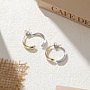 925 Sterling Silver Two Tone Teardrop Stud Earrings EJEW-H167-03GP-1